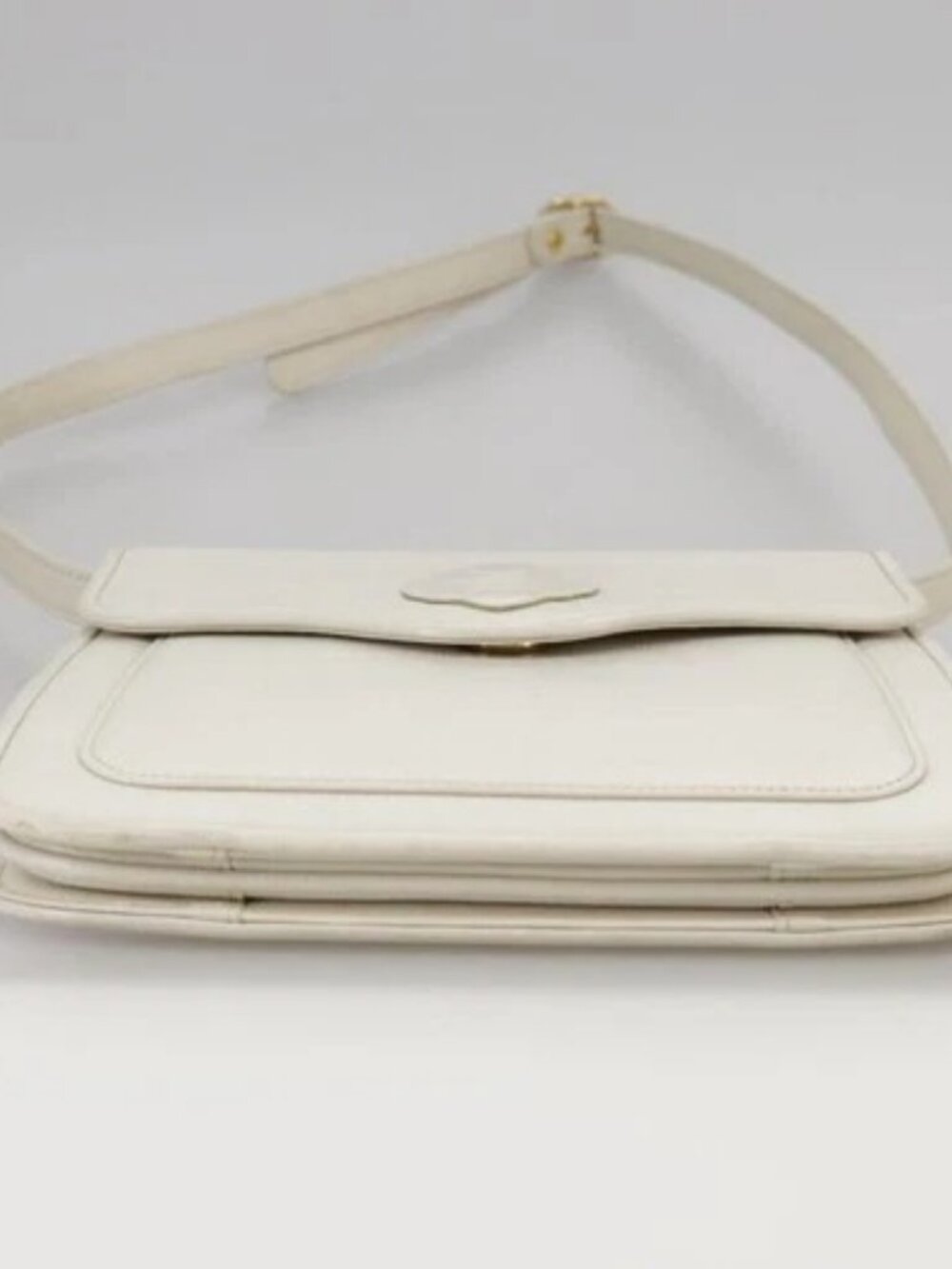SAINT LAURENT Shoulder Bag Leather White Gold Auth yk16321 - Picture 5 of 16